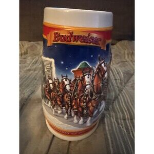 Budweiser Beer Stein Mug Holiday 1999 CS389